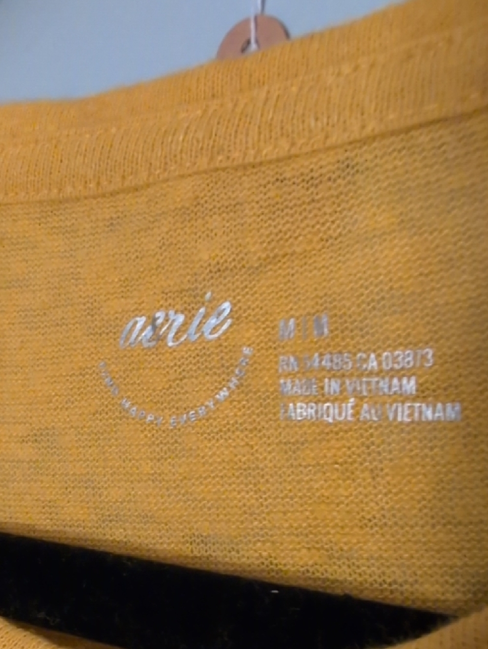 aerie Yellow Men's Short Sleeve Crew Tee - Picture 2 of 5